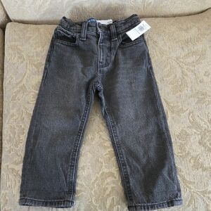 Old navy Black Washed Loose Streached Denim Jeans 2t NWT